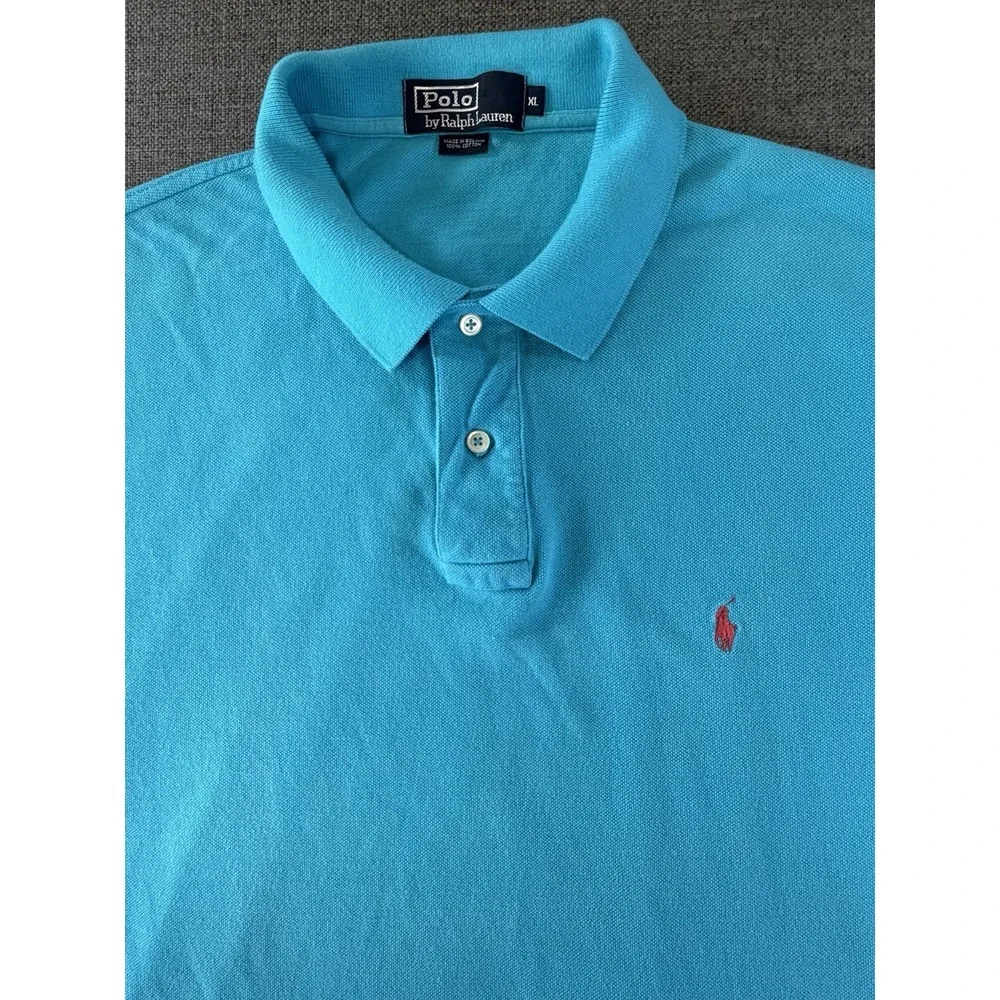 Polo Ralph Lauren Polo Shirt Men's XL Blue Short Sleeve Pony Logo Cotton Classic